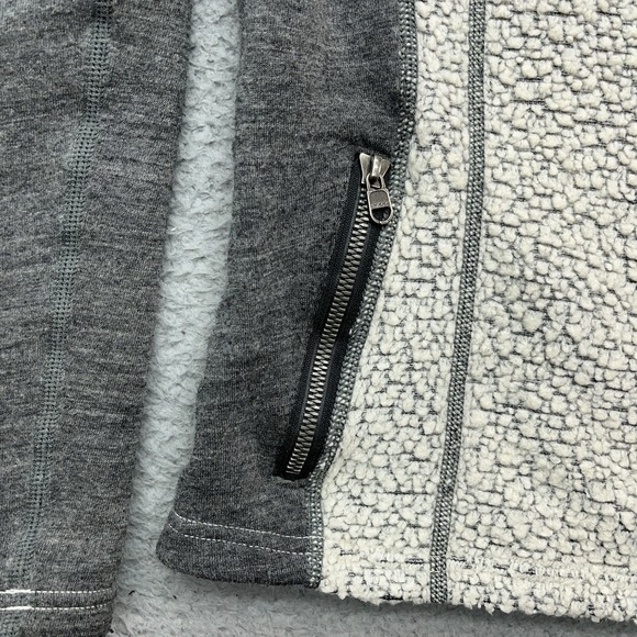 Kuhl Kozet Full Zip Jacket Womens L Wool Blend Sherpa White Gray Hiking Gorpcore - Picture 9 of 10